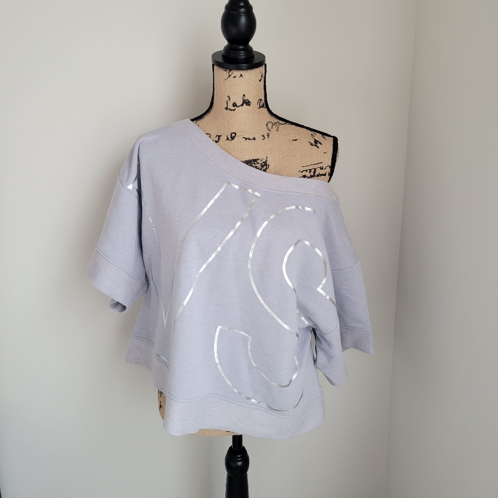 Victoria's Secret Sport Blue Short Sleeve Pullover Sweatshirt
